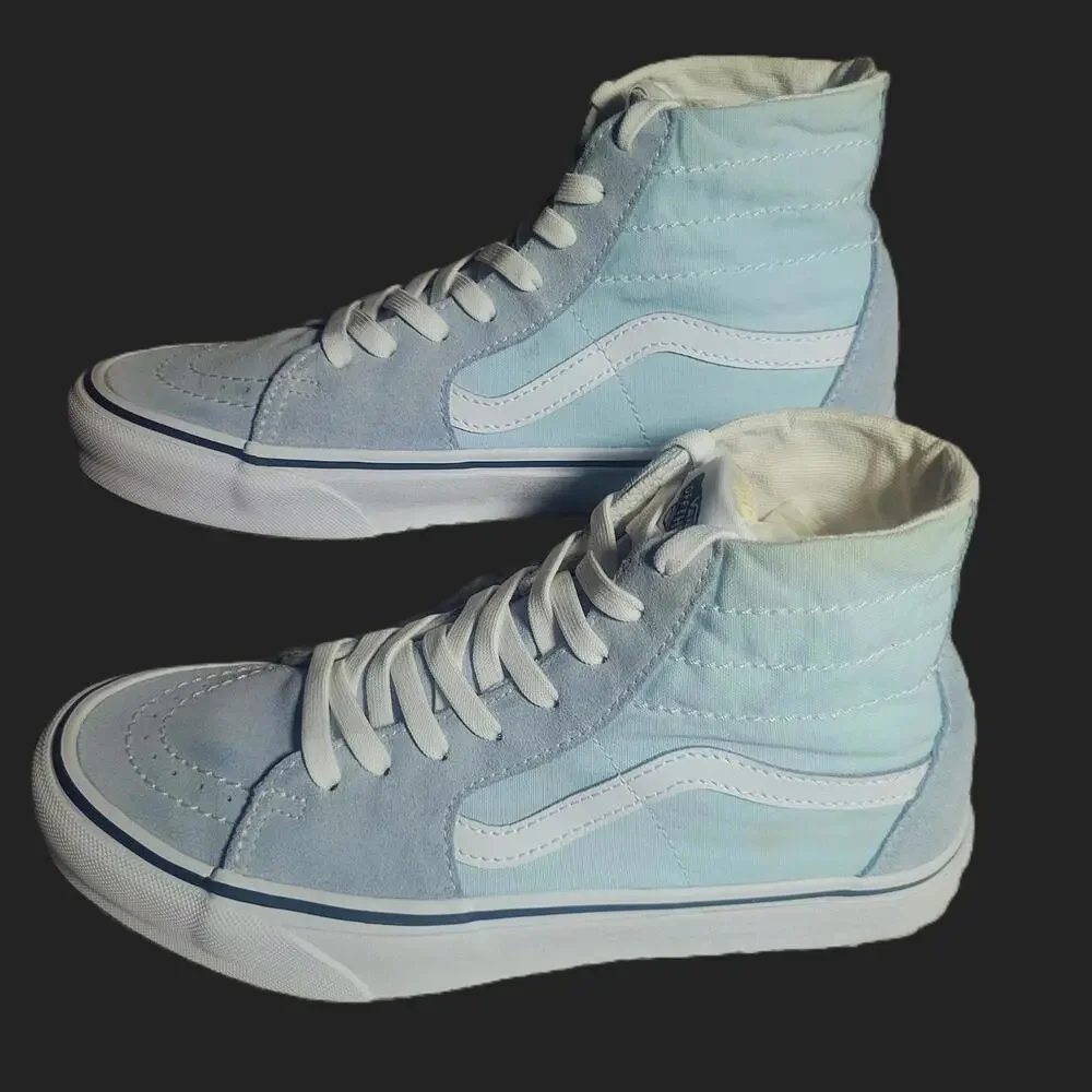 VANS Sk8-Hi Old Skool Suede Canvas Sneaker Lt Blue/White - Size 7(M), 8.5(W) - Picture 3 of 9